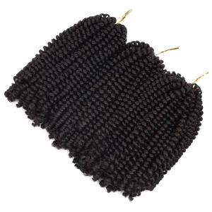 Beyond Beauty Spring Twist Crochet Hair 90strands 8 Inch Fluffy Spring Twists Braiding,Spring Twist Crochet Braids Bomb Twist Crochet Hair for Black Women(#4)