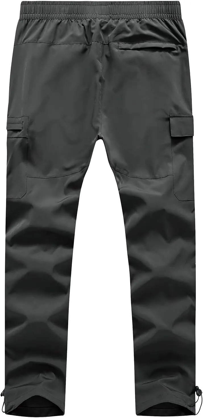 BGOWATU Hiking Pants for Men, Water Resistant Stretch Cargo Pants, Lightweight Quick Dry Outdoor Fishing Pants