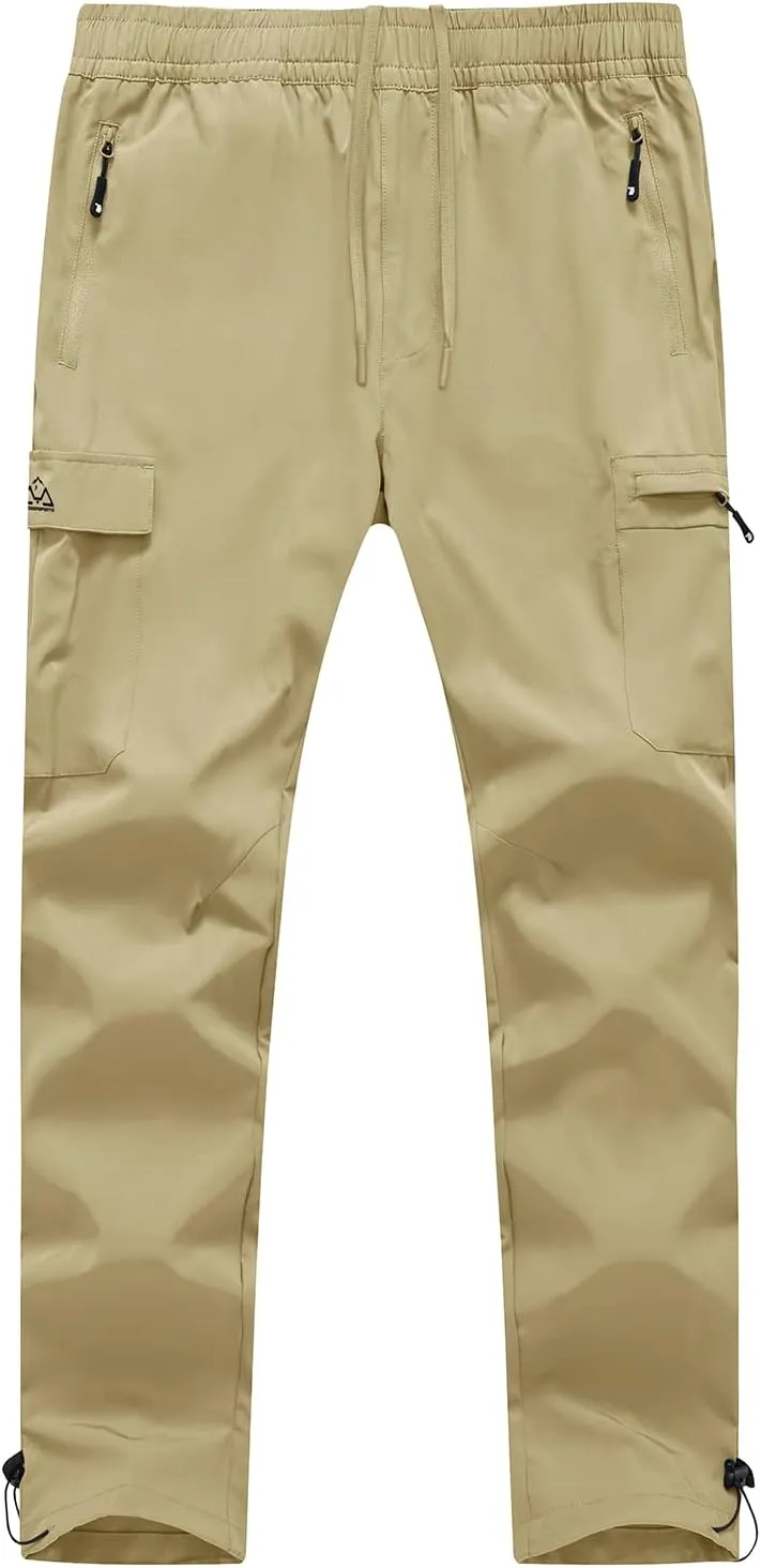 BGOWATU Hiking Pants for Men, Water Resistant Stretch Cargo Pants, Lightweight Quick Dry Outdoor Fishing Pants