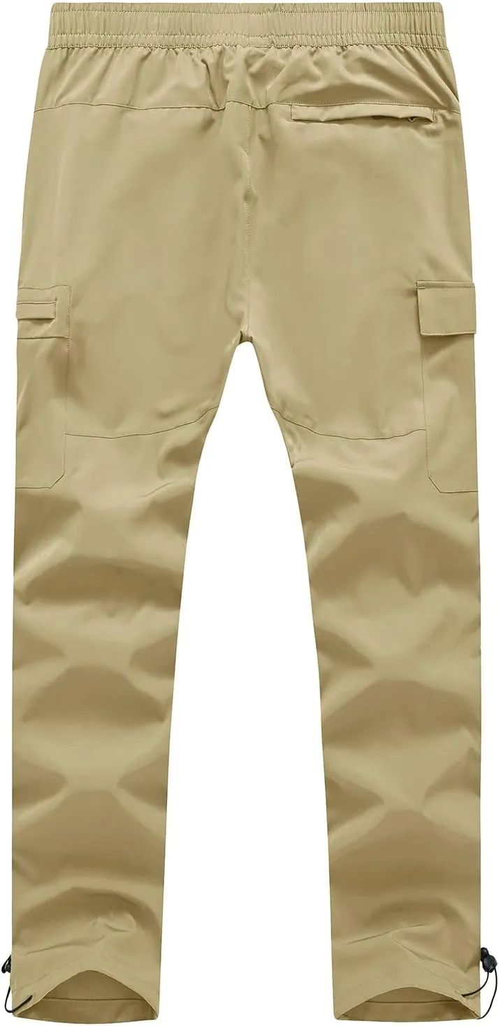 BGOWATU Hiking Pants for Men, Water Resistant Stretch Cargo Pants, Lightweight Quick Dry Outdoor Fishing Pants