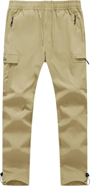 BGOWATU Hiking Pants for Men, Water Resistant Stretch Cargo Pants, Lightweight Quick Dry Outdoor Fishing Pants