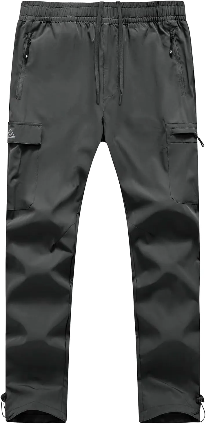 BGOWATU Hiking Pants for Men, Water Resistant Stretch Cargo Pants, Lightweight Quick Dry Outdoor Fishing Pants