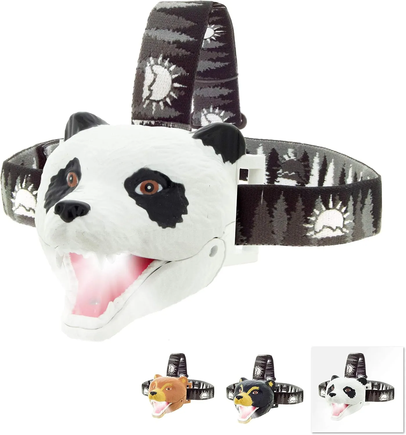 Big Discoveries Bear LED Headlamp - Bear Headlamps for Kids | Multiple Styles Available | Animal Toy Head Lamp Flashlight for Boys, Girls, or Adults | Head Light for Camping, Hiking, Party, or Reading
