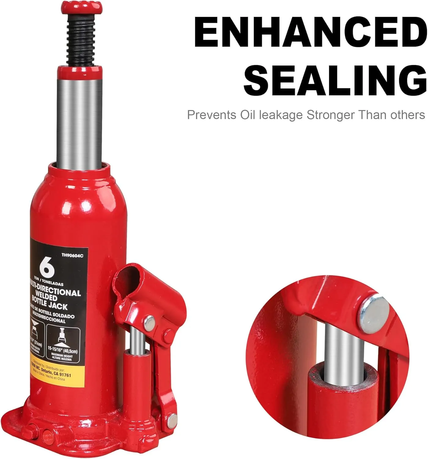 BIG RED T90603C Torin Welded Car Bottle Jack with Vertical and Horizontal Usage: Capacity 6 Ton (12,000 LBs), Red