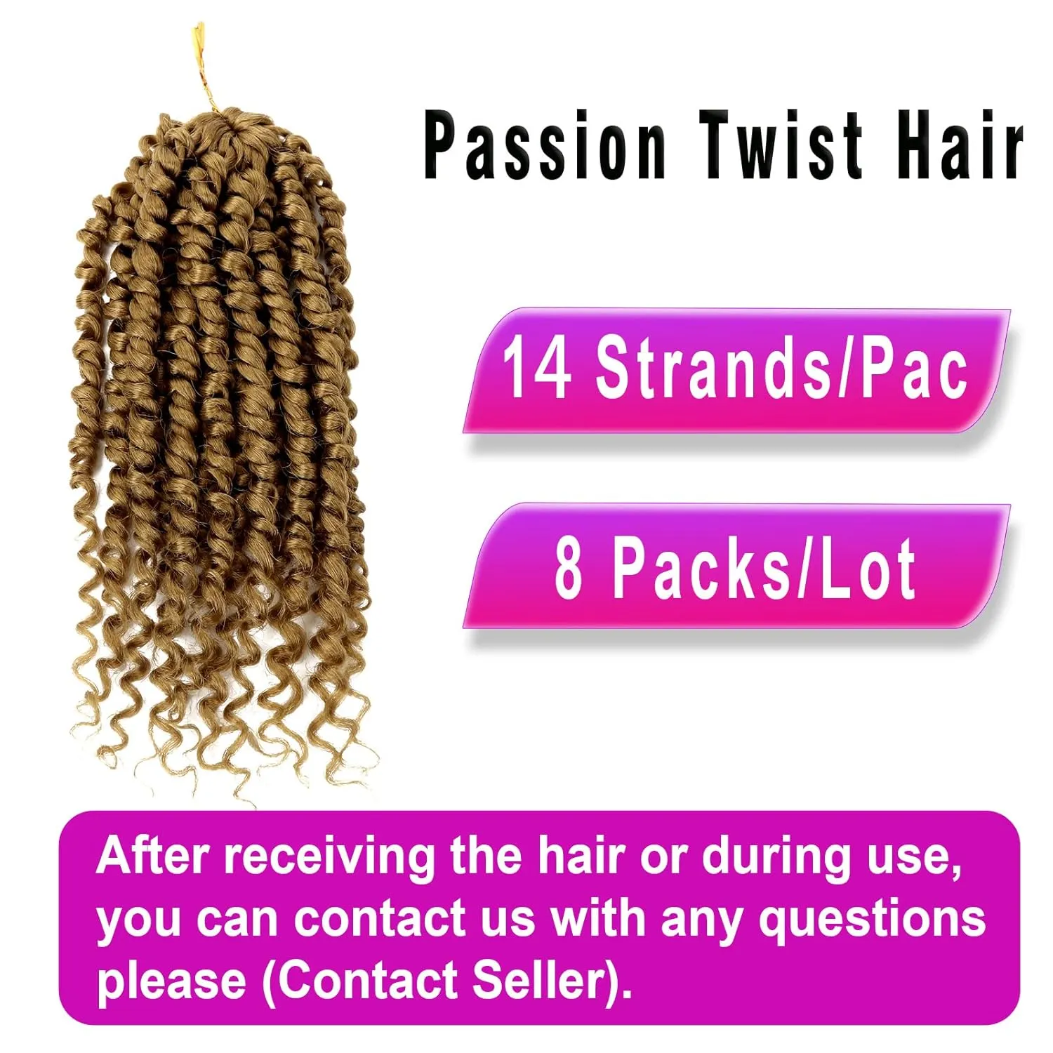 Bileaf Pre-twisted Passion Twist Crochet Hair 10 Inch 8 Packs Crochet Passion Twist, Pre Looped Short Passion Twist Hair Crochet Braids Bohemian Crochet Braiding Hair Curly Ends #27