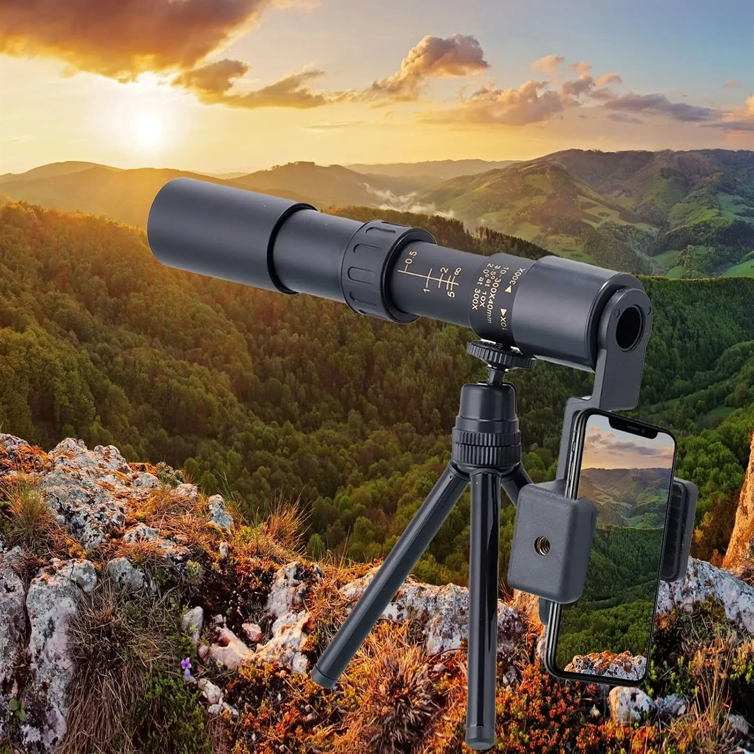 Binoculars 300x40 Monocular Powerful Binoculars Professional Long Range Telescope for Traveling Hunting Camping with High-Definition View(Without Bracket) (Without Bracket)