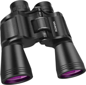 Binoculars for Adults High Powered with Low Light Vision, 20 x 50 Compact Military HD Binoculars for Bird Watching Travel Hunting Cruise Outdoor Sports with Carrying Case & Strap