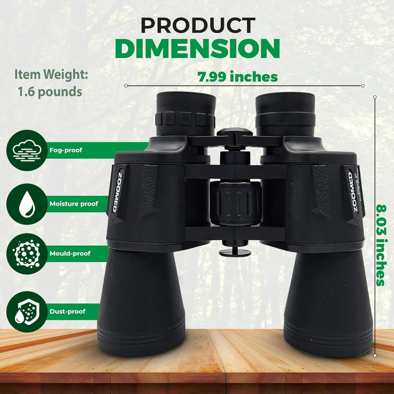 Binoculars with Phone Bracket Adapter, Militar, 20x50, Adults, High Power Waterproof with Low Light Night Vision for Hunting, Travel, Games, Bird, Carrying Case Strap.