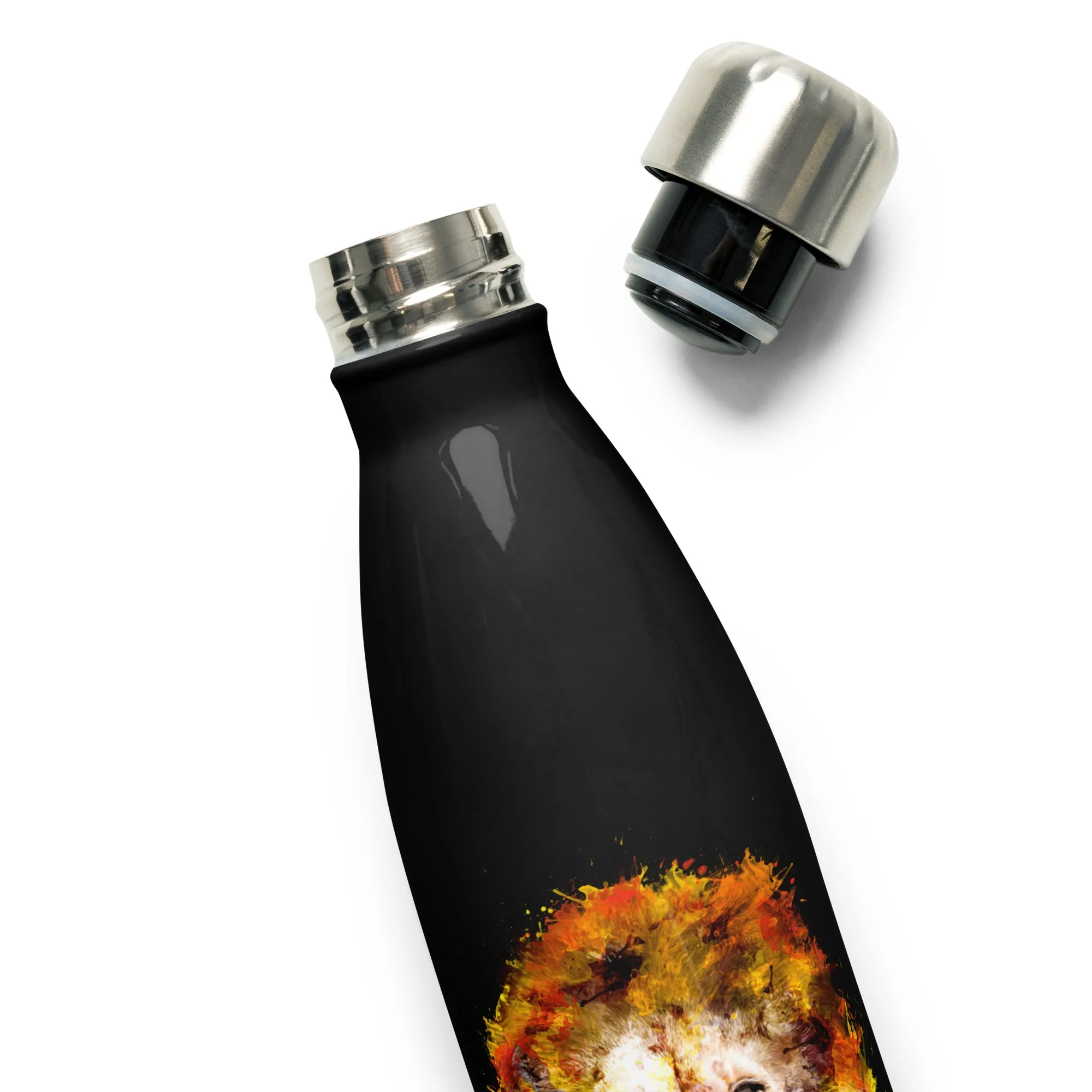 Black/White Stainless Steel Water Bottle