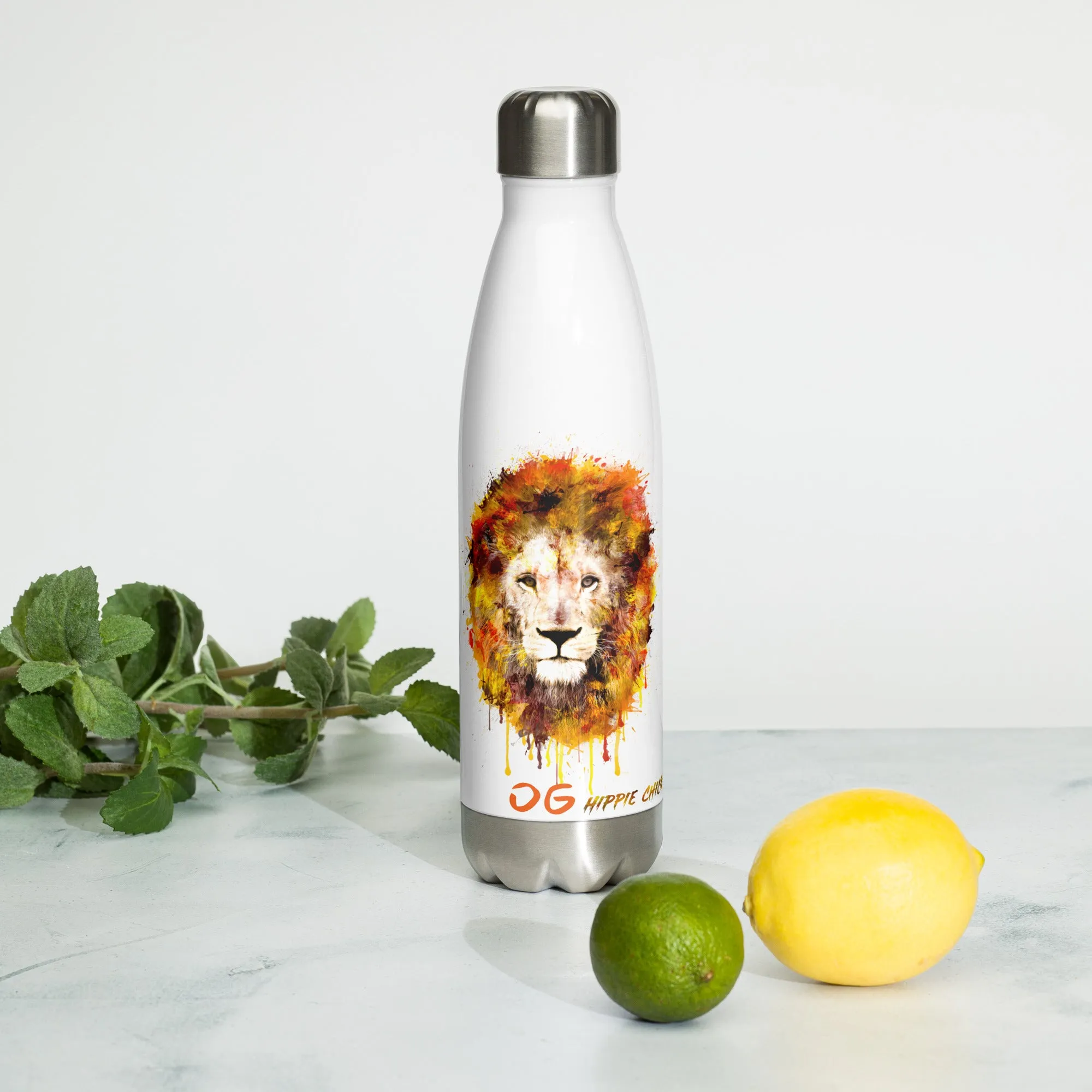 Black/White Stainless Steel Water Bottle