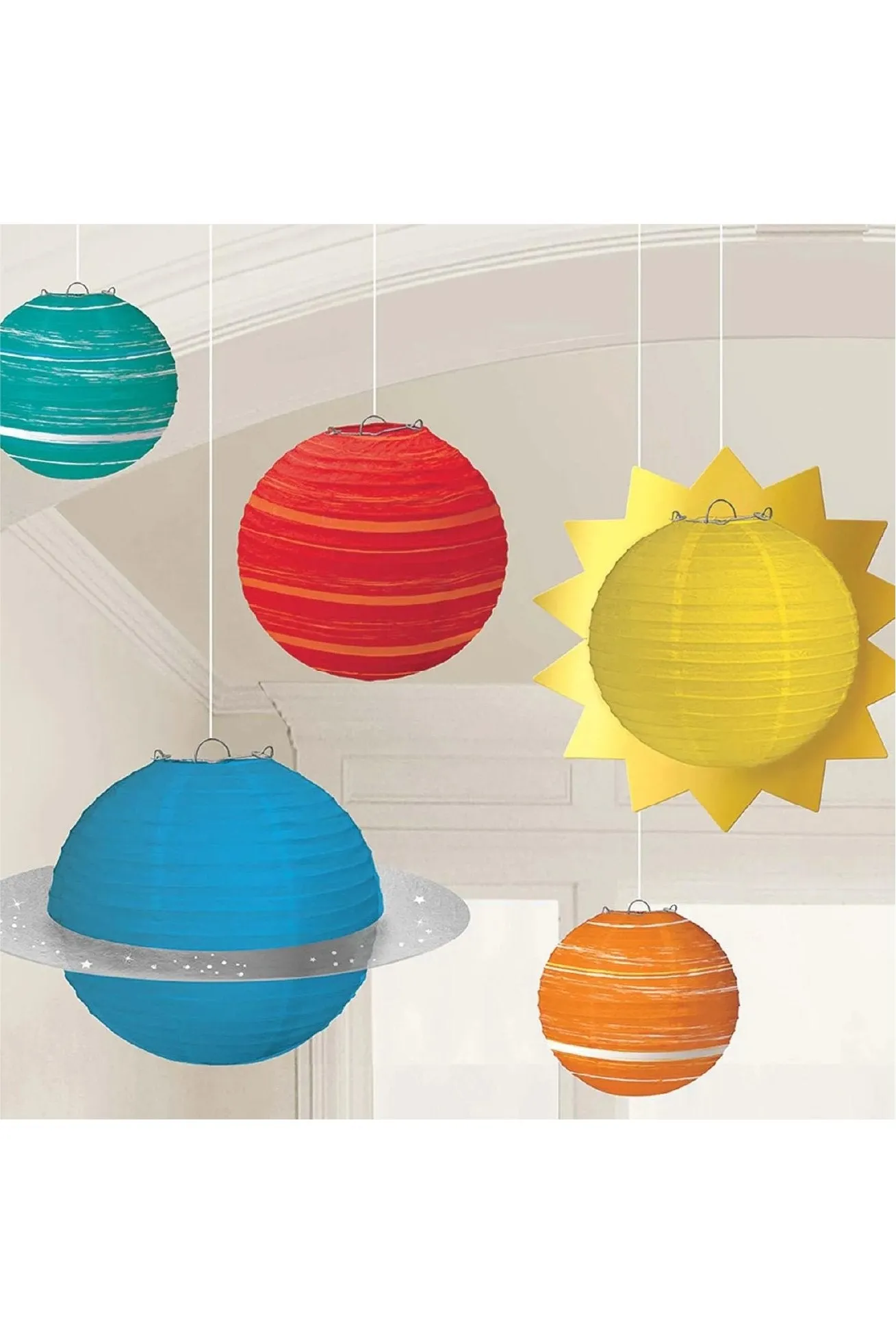 Blast Off Birthday Planet Lanterns 5pcs