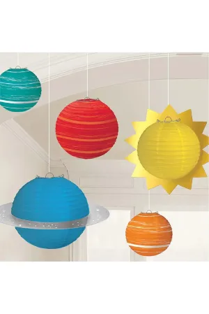 Blast Off Birthday Planet Lanterns 5pcs