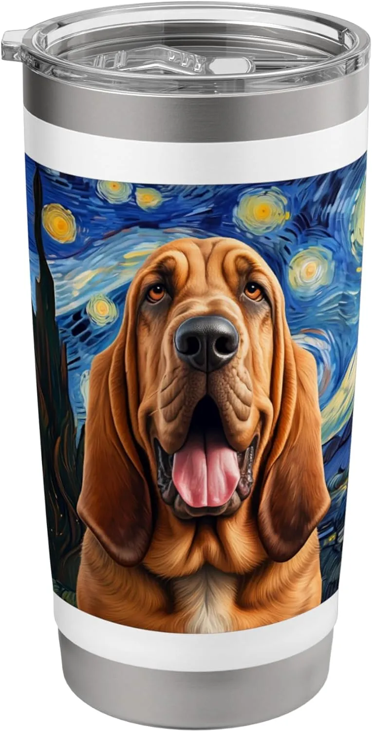 Bloodhound Tumbler Starry Night Water Bottle Travel Stainless Steel Insulated Tumbler