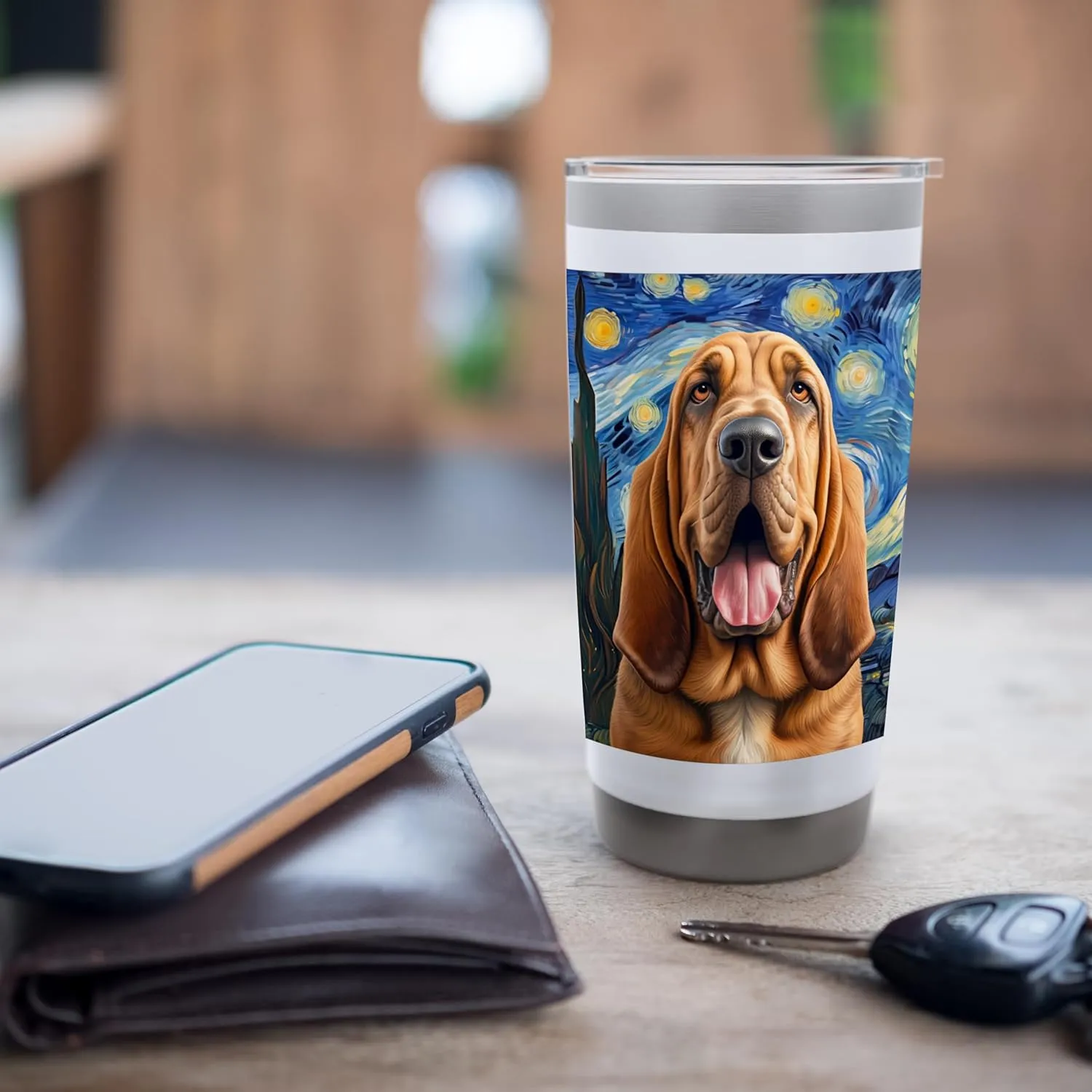 Bloodhound Tumbler Starry Night Water Bottle Travel Stainless Steel Insulated Tumbler