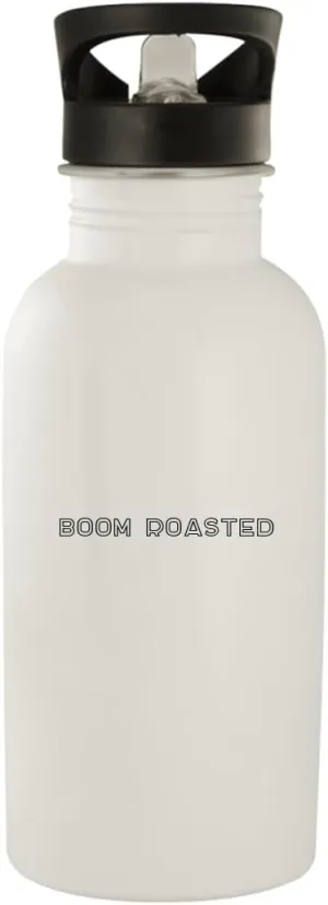 Boom Roasted - Stainless Steel 20oz Water Bottle, White