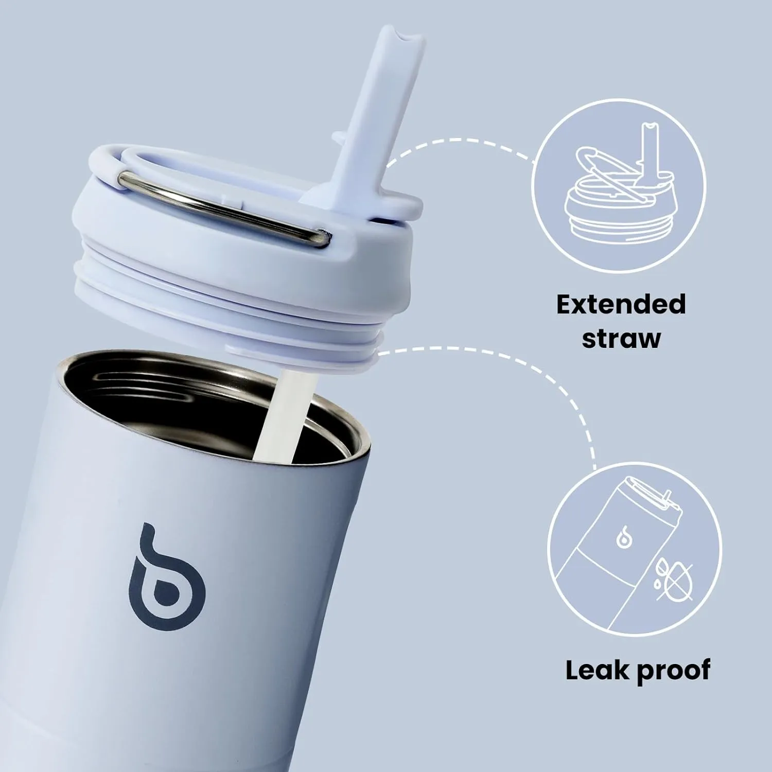 BOTTLE BOTTLE Insulated Water Bottle 24oz with Straw Lid and Handle for Sports Travel Gym Stainless Steel Water Bottles Double-Wall Vacuum Metal Leak Proof BPA-Free