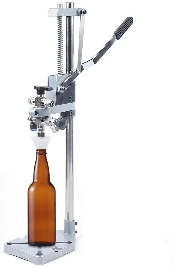 Bottle Filler, Counter Pressure Bottle Filler,Stainless Steel Beer/Wine Bottle Filler,Manual Liquid Filling Machine for Glass/Convoluted/Plastic/Wine Bottles