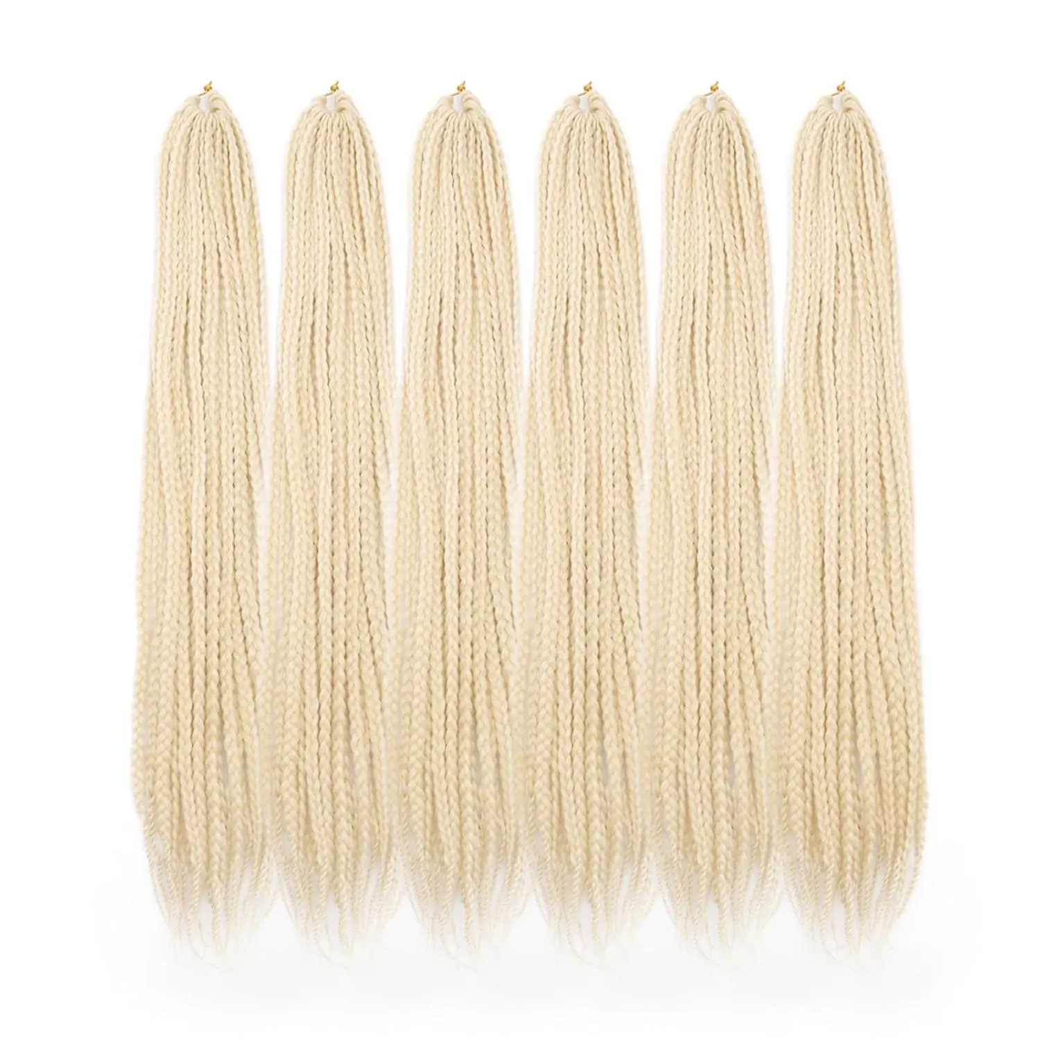 Box Braids Crochet Hair 22Inch 6Packs Crochet Hair Pre-looped Synthetic Crochet Braid Blonde Crochet Box Braids for Black Women (613#, 22inch)