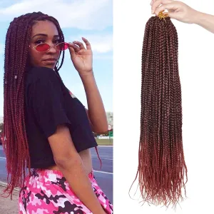 Box Braids Crochet Hair 22Inch 6Packs Crochet Hair Pre-looped Synthetic Ginger Crochet Braid Crochet Box Braids for Black Women(1B/350, 22inch)