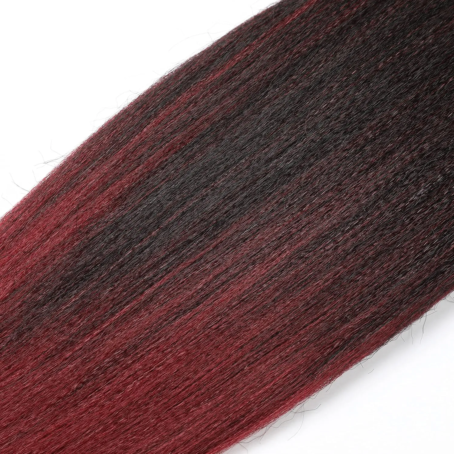 Braiding Hair 32 Inch 8 Packs Hair Extensions Professional Synthetic Braid Hair Crochet Braids, Soft Yaki Texture, Hot Water Setting Ombre Natural Black to Burgundy(32inch, 1B/Bug#)
