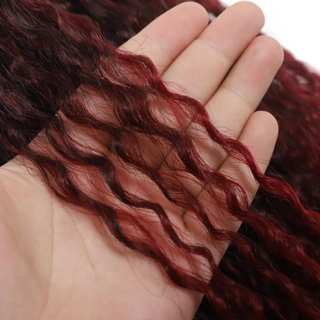 Brazilian Curly Braids Crochet Twist Hair 30inches 3Packs Afro Kinky Curly Braiding Hair Extensions Deep Curly Crochet Hair Synthetic Water Wave Braid Hair(30Inch,1B/Bug)