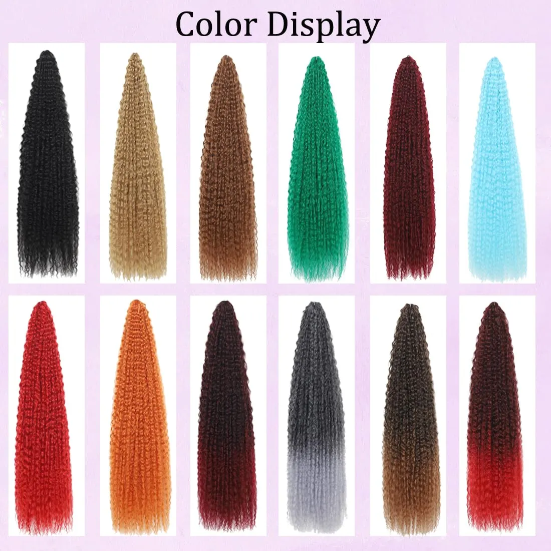 Brazilian Curly Braids Crochet Twist Hair 30inches 3Packs Afro Kinky Curly Braiding Hair Extensions Deep Curly Crochet Hair Synthetic Water Wave Braid Hair(30Inch,LBlue)
