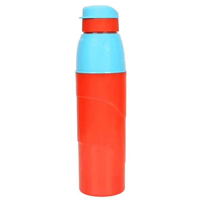 BTfash Water Bottle with Insulated Inner Steel and Outer Plastic | Wide Mouth | 800ml | Set of 1