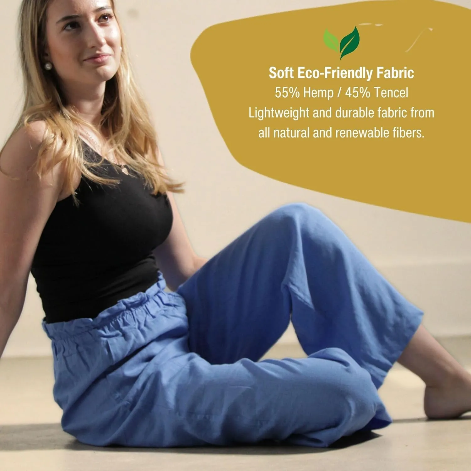 Bug Repellent Breezy Wide Leg Hemp Pants with Insect Shield Repellent Technology