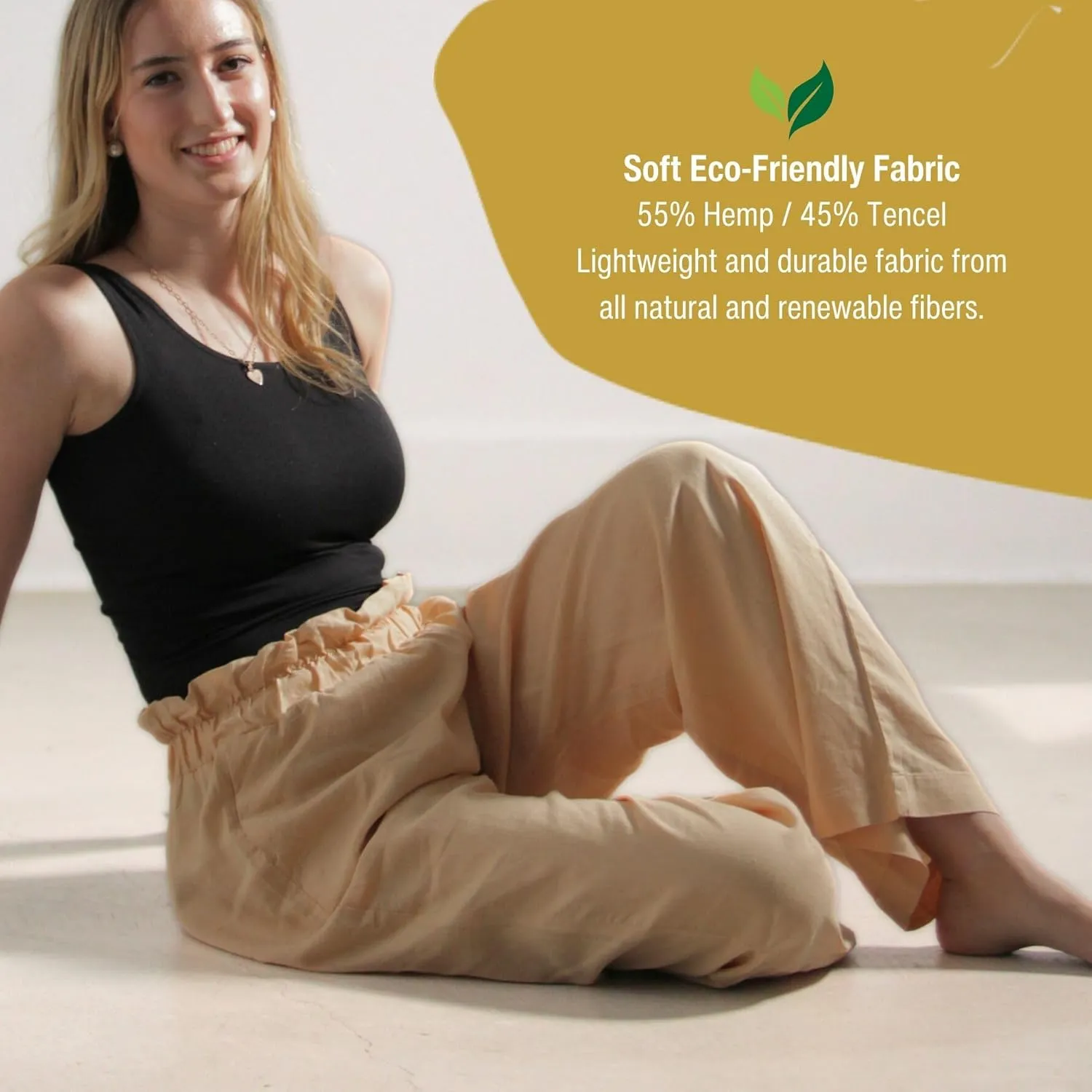 Bug Repellent Breezy Wide Leg Hemp Pants with Insect Shield Repellent Technology