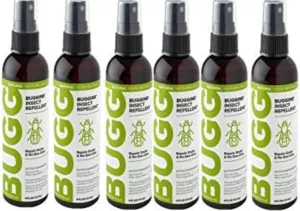 BUGGINS Original - Insect Repellent - Mosquitoes & Gnats, DEET Free, Non-Greasy - 4 oz Pump Spray Bottle - 6 Pack