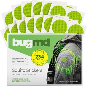 BugMD Squito Stickers Mosquito Repellent Patch Stickers for Adults (234 Stickers), Safe & Effective Insect Repellent Patches for Toddlers, Kids, Camping, Beach & Outdoor Essentials