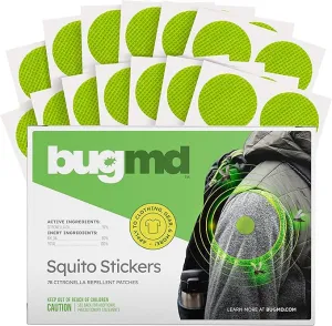 BugMD Squito Stickers Mosquito Repellent Patch Stickers for Adults (78 Stickers), Safe & Effective Insect Repellent Patches for Toddlers, Kids, Camping, Beach & Outdoor Essentials