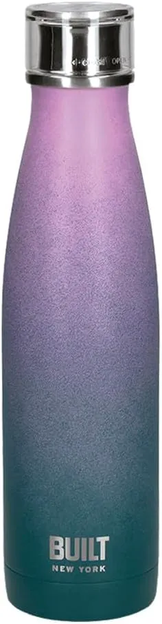 Built Perfect Seal Leakproof Insulated Water Bottle/Thermal Flask, Stainless Steel, 480 ml, Pink/Blue Ombre