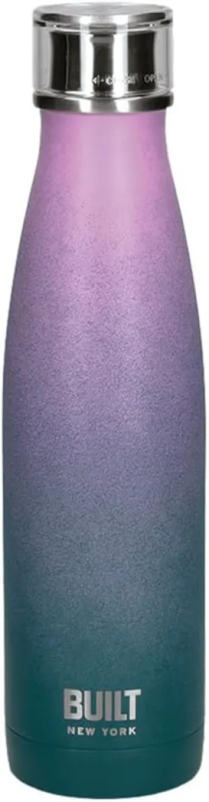 Built Perfect Seal Leakproof Insulated Water Bottle/Thermal Flask, Stainless Steel, 480 ml, Pink/Blue Ombre