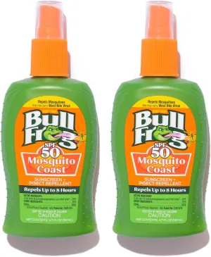 Bullfrog Mosquito Coast Bug Spray Insect Repellent   Sunscreen SPF 50, Pump Spray, 4.7 Fl oz 2 pack