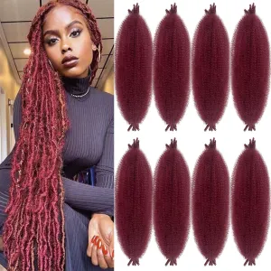 Burgundy Afro Twist Hair 16 Inch 8 Pack Kinky Twist Hair for Braiding Marley Twist Braiding Hair for Soft Locs Passion Twists Crochet Hair Synthetic Twisted Up Springy Afro Twist