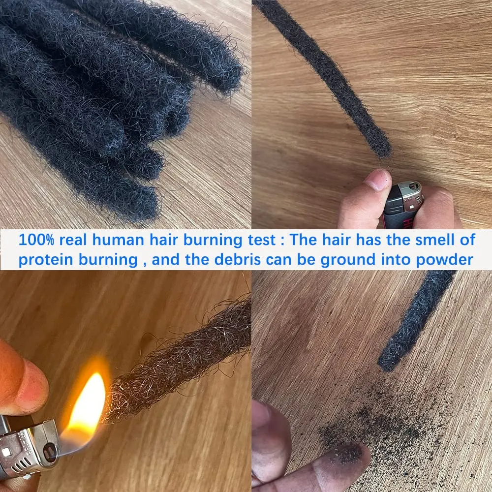 #Burgundy loc extensions Human Hair 8 Inch 30 Strands 0.6cm Thickness for Man/Women/Kid 100% Handmade Can Be Dyed Bleached Curled and Real Permanent Human Hair Dreadlock Extensions