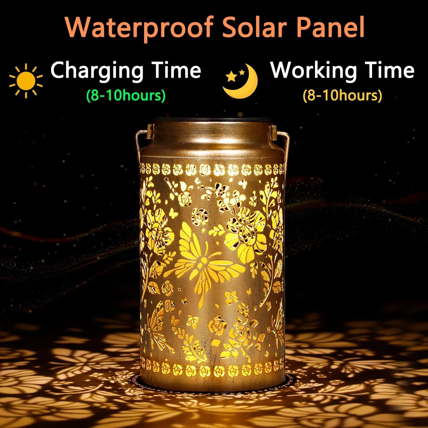 Butterfly Solar Lanterns Outdoor Waterproof, Metal Hanging Lights Decorations for Garden Yard Lawn Patio, Unique Butterfly Gifts for Women Mom Grandma Gardener Mother in Law Christmas
