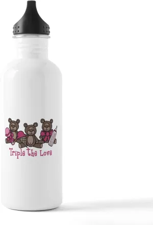 CafePress Triple The Love Stainless Water Bottle 1 1.0L (34 oz) Stainless Steel Water Bottle