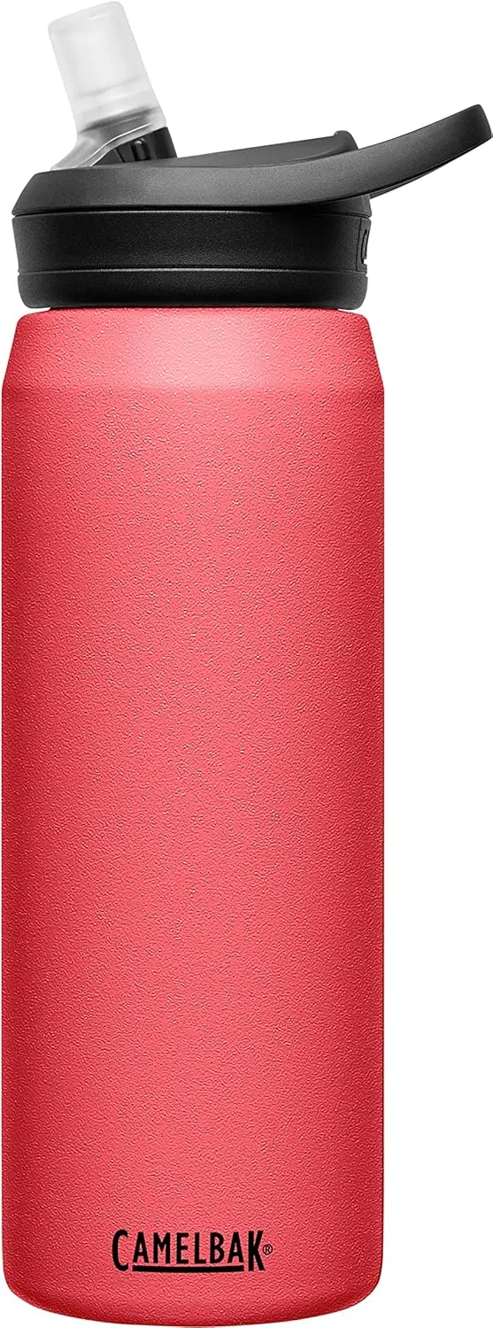 CamelBak eddy  Water Bottle with Straw 25oz - Insulated Stainless Steel, Wild Strawberry