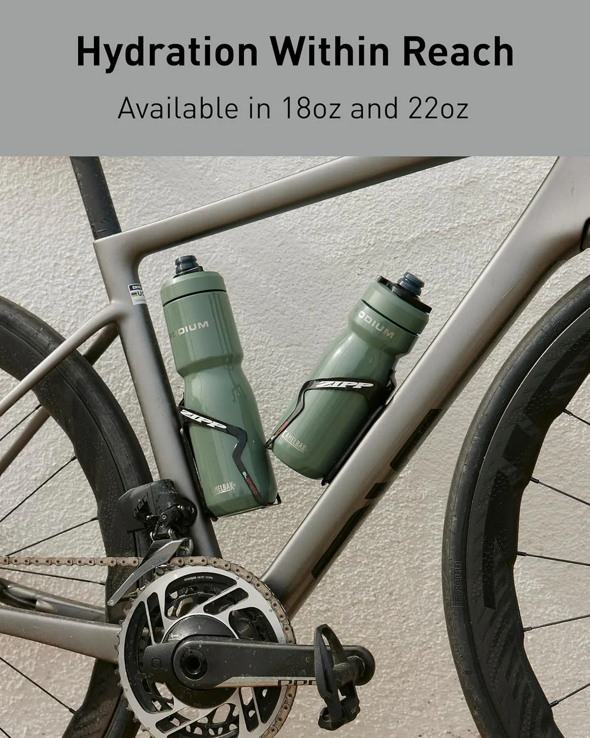 CamelBak Podium Steel Insulated Stainless Steel Bike Water Bottle – for Cycling, Fitness & Sports- Fits Most Bike Cages, 18oz - Stainless