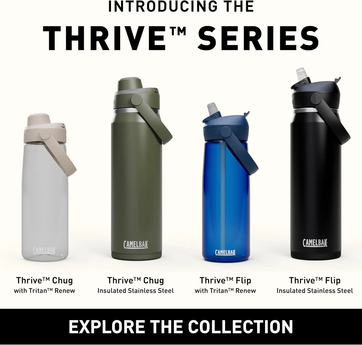 CamelBak Thrive Chug Water Bottle 32oz - Insulated Stainless Steel, Navy