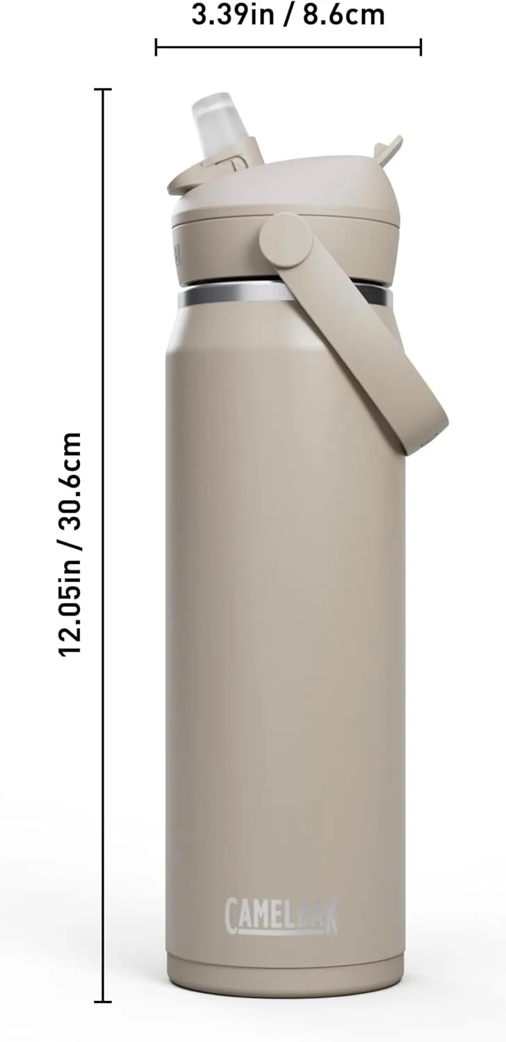 CamelBak Thrive Flip Straw Insulated Stainless Steel Water Bottle Stone, 25oz