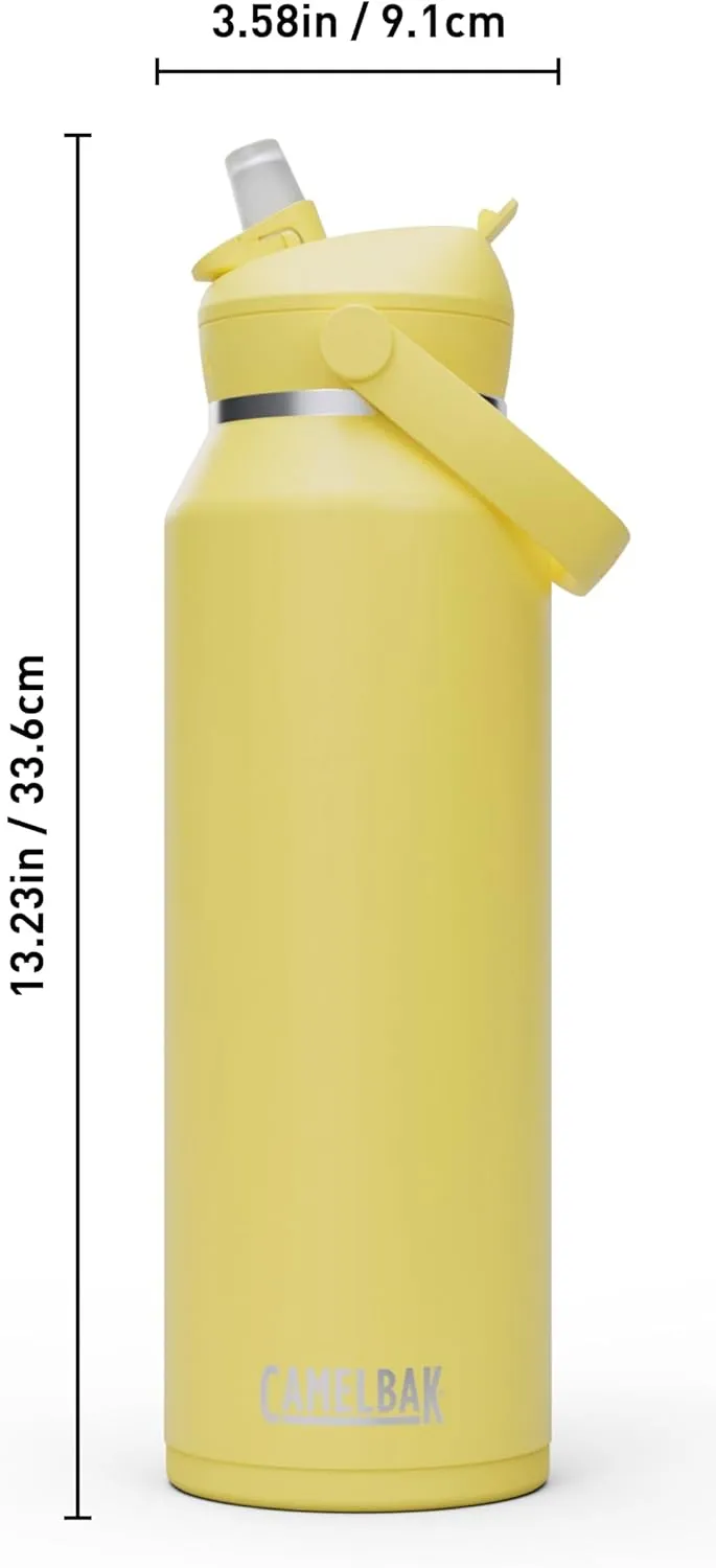 CamelBak Thrive Flip Straw Insulated Stainless Steel Water Bottle Yellow Bloom, 40oz