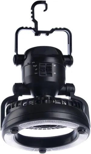 Camping Lantern Portable Camping Light with Ceiling Fan Outdoor Led Tent Light Accessories Suitable for Emergencies Portable Light for Camping Hiking Fishing (Color : Black)