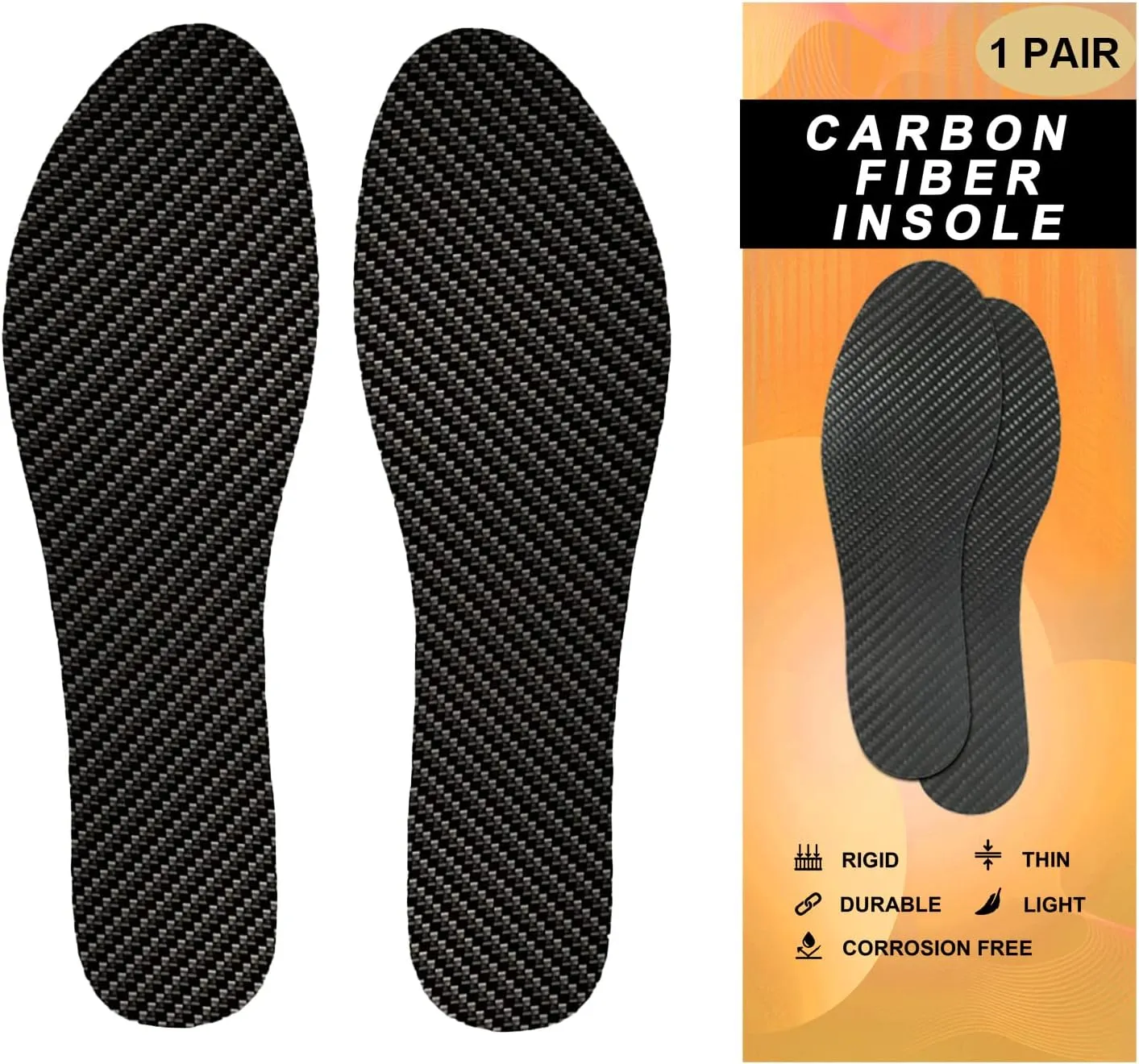 Carbon Fiber Insoles, 1 Pair Rigid Insole Insert for Pain Relief Recovery of Arthritic Toe Turf Toe, Hallux rigidus, morton's Toe, Rigid Foot Support(8.46"-215mm-Men's 5-5.5/Women's 6-6.5)