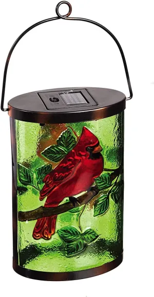 Cardinal Garden Friends Hanging Solar Lantern
