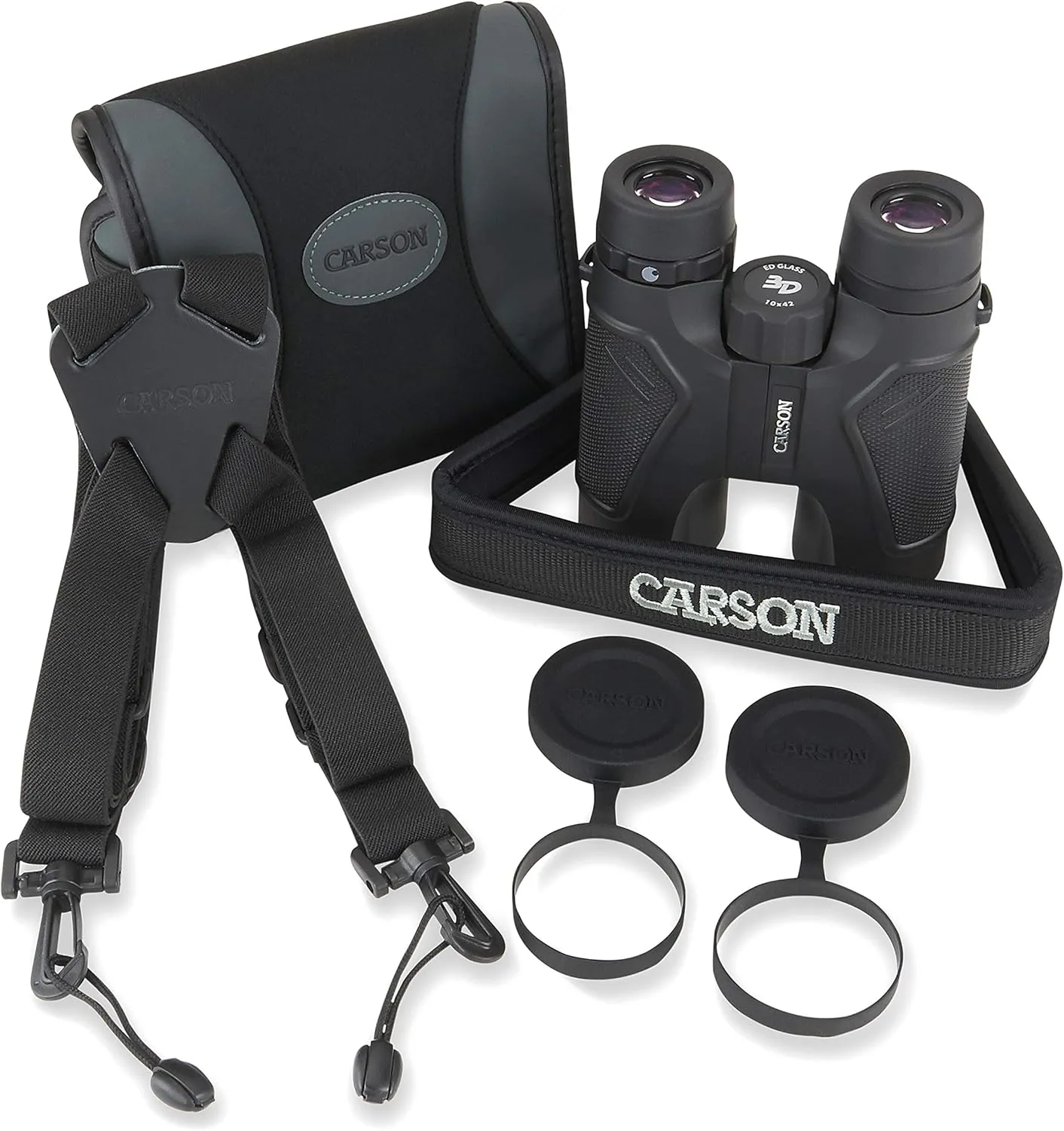 Carson 3D Series 10x42mm High Definition Compact and Waterproof Binoculars with ED Glass, Black (TD-042ED)