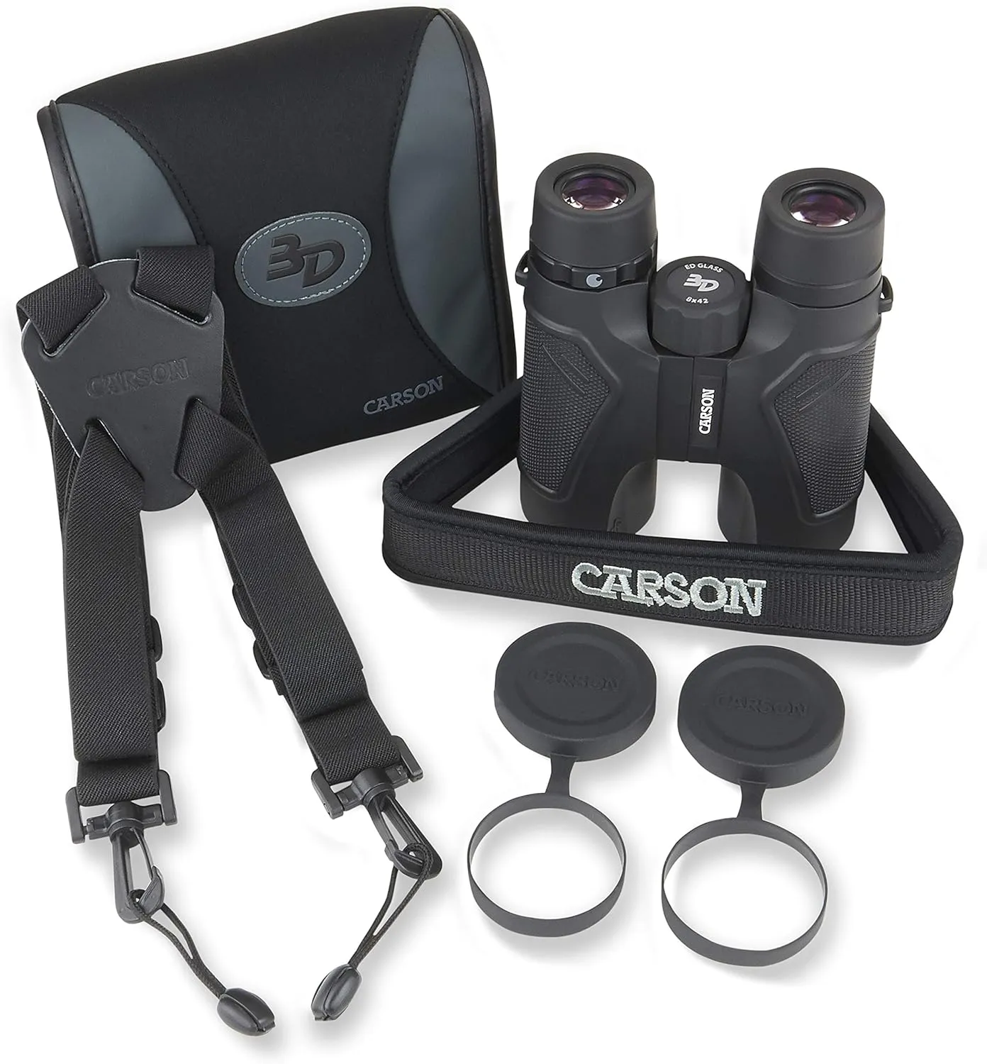 Carson 3D Series 8x42mm High Definition Compact and Waterproof Binoculars with ED Glass, Black (TD-842ED)