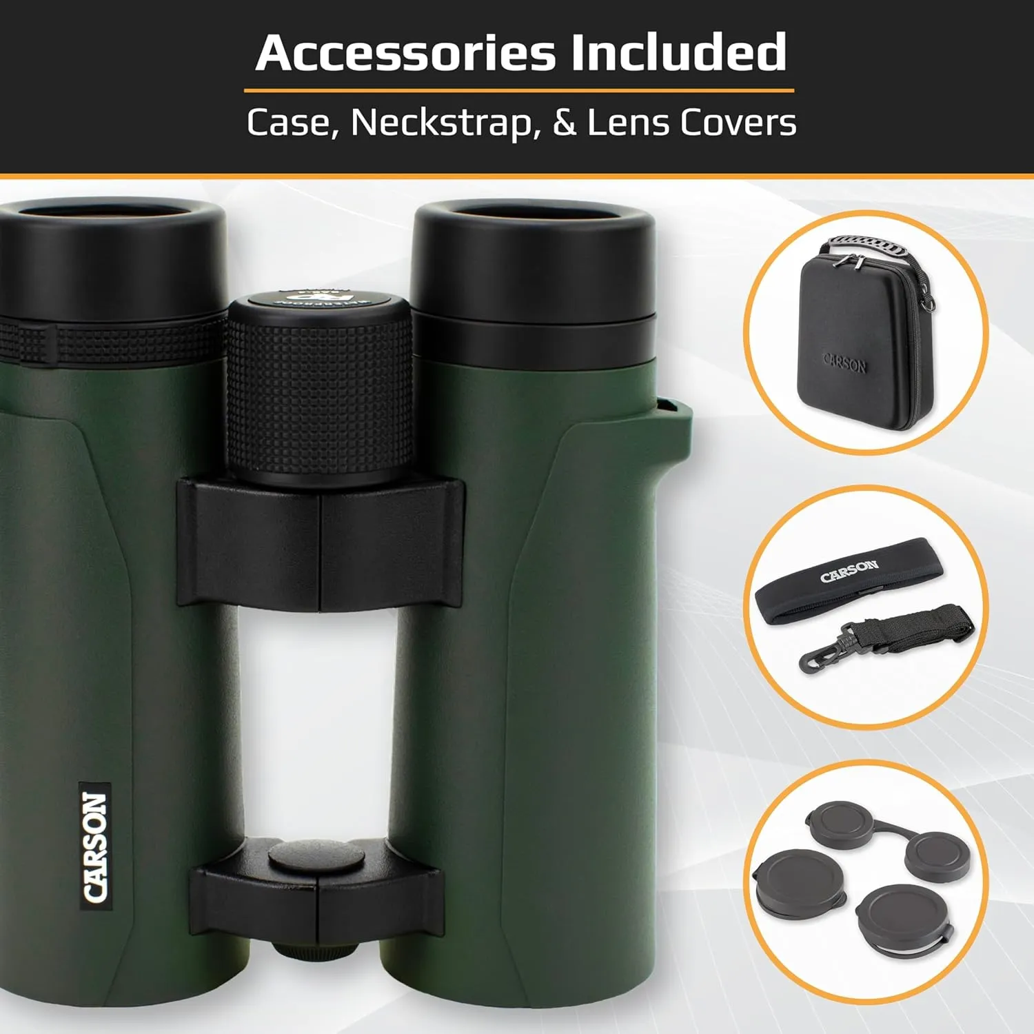 Carson RD Series 8x26mm Open-Bridge Waterproof Compact Binoculars (RD-826), Green